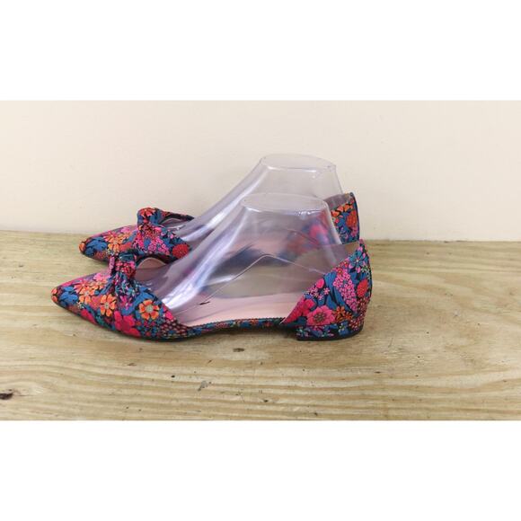 J.crew Shoes D'orsay 10.5 Liberty Print Floral Point Toe Knot Leather Flats - Picture 1 of 8